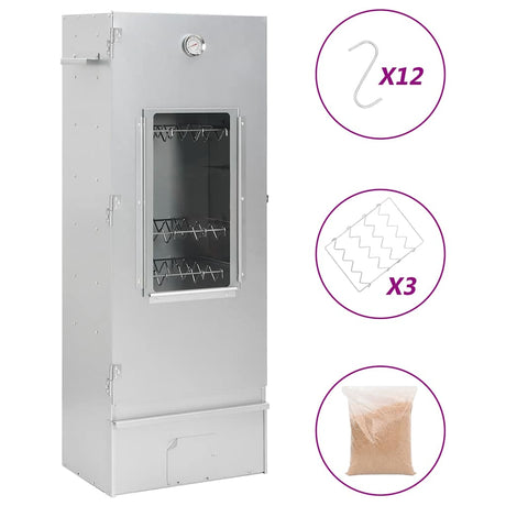 Vidaxl bbq-rookoven met houtsnippers 44,5x29x110 cm staal