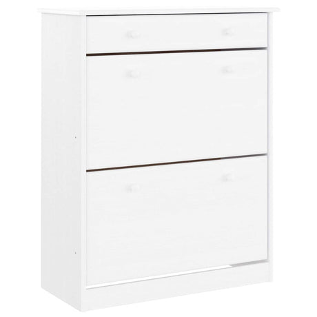 Vidaxl schoenenkast alta 77x35x96 cm massief grenenhout wit