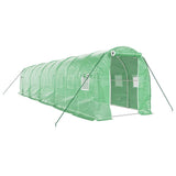 VidaXL Tuinkas met stalen frame 20 m² 10x2x2 m groen