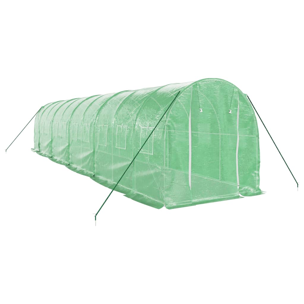 VidaXL Tuinkas met stalen frame 20 m² 10x2x2 m groen