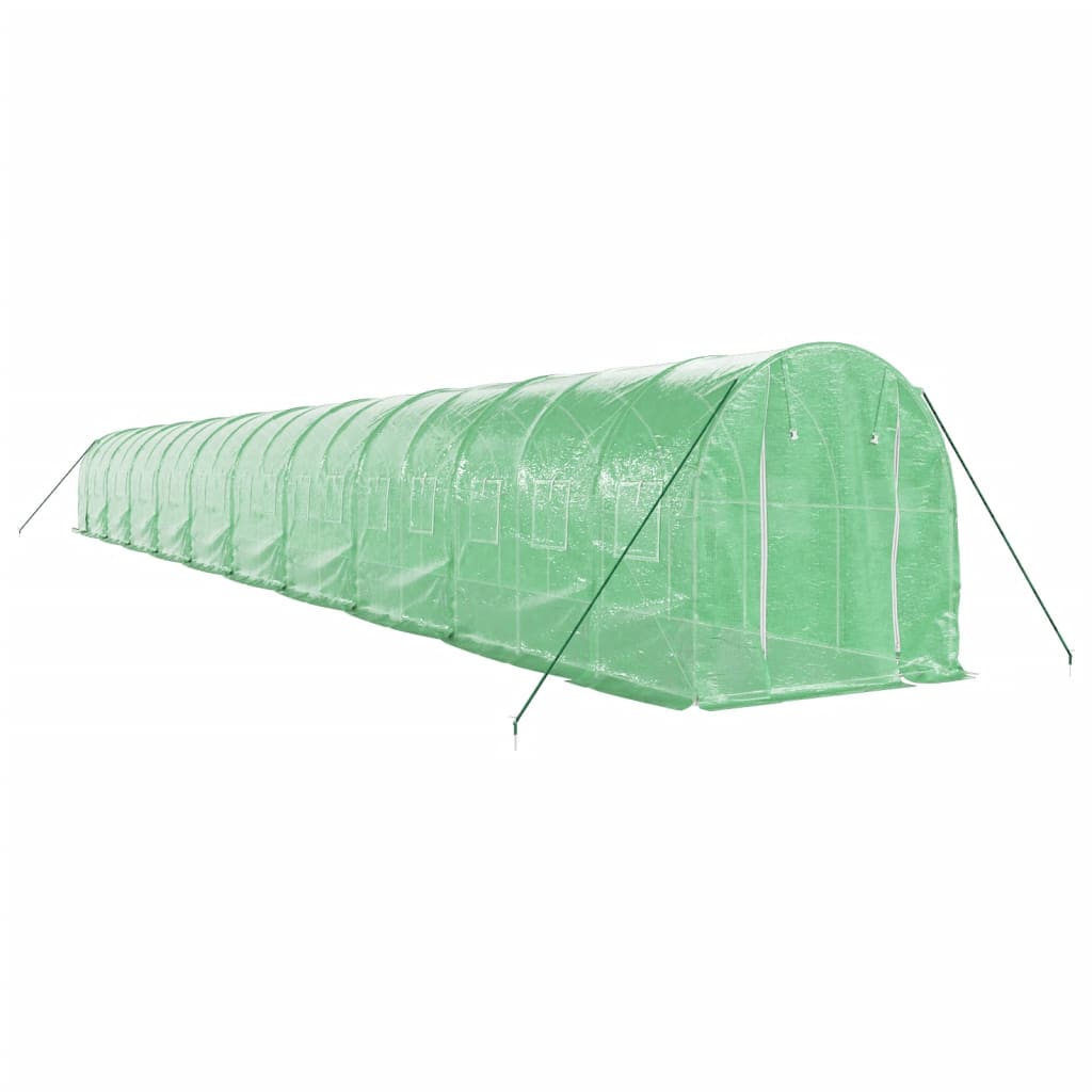 VidaXL Tuinkas met stalen frame 40 m² 20x2x2 m groen