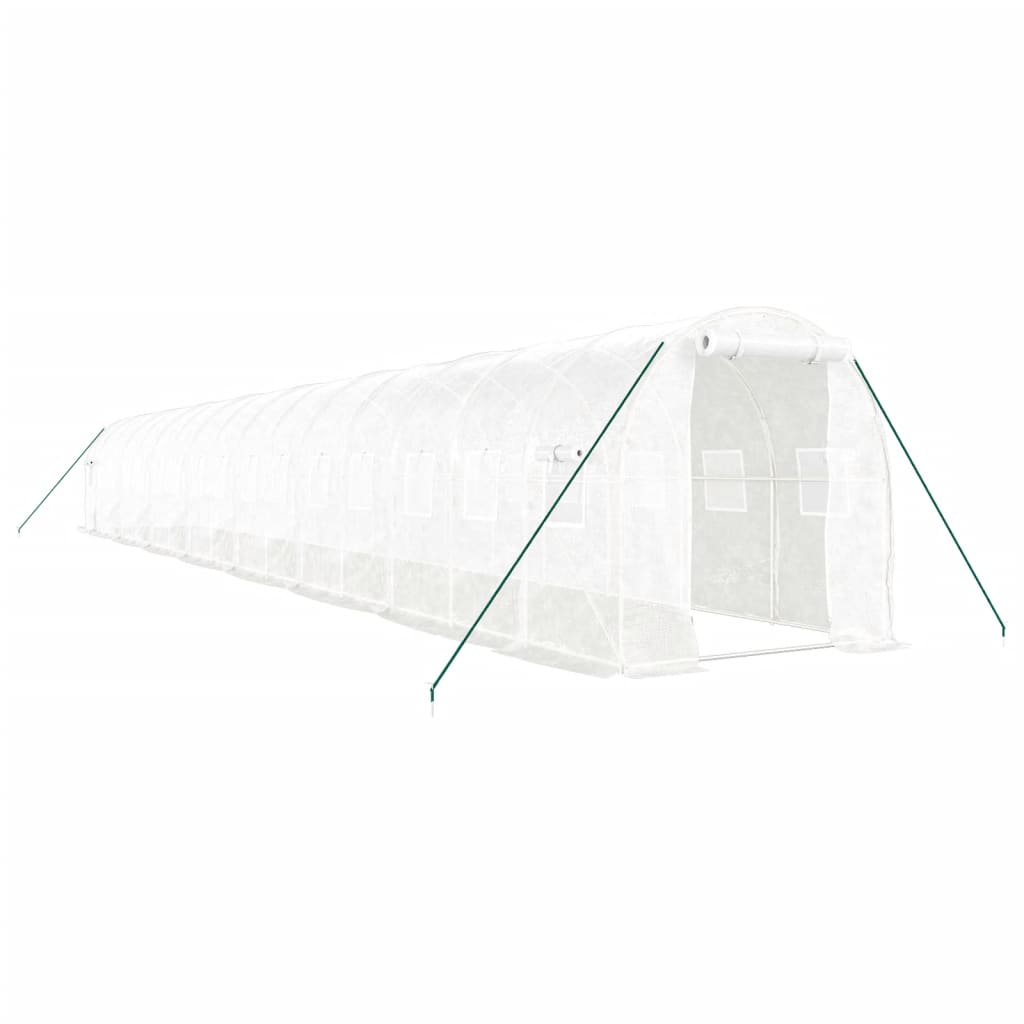 VidaXL Tuinkas met stalen frame 32 m² 16x2x2 m wit