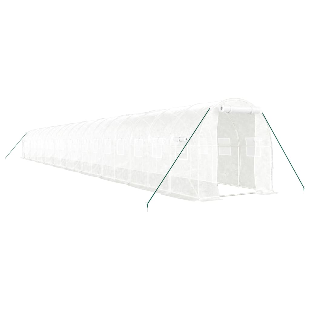 VidaXL Tuinkas met stalen frame 40 m² 20x2x2 m wit