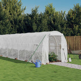 VidaXL Tuinkas met stalen frame 44 m² 22x2x2 m wit