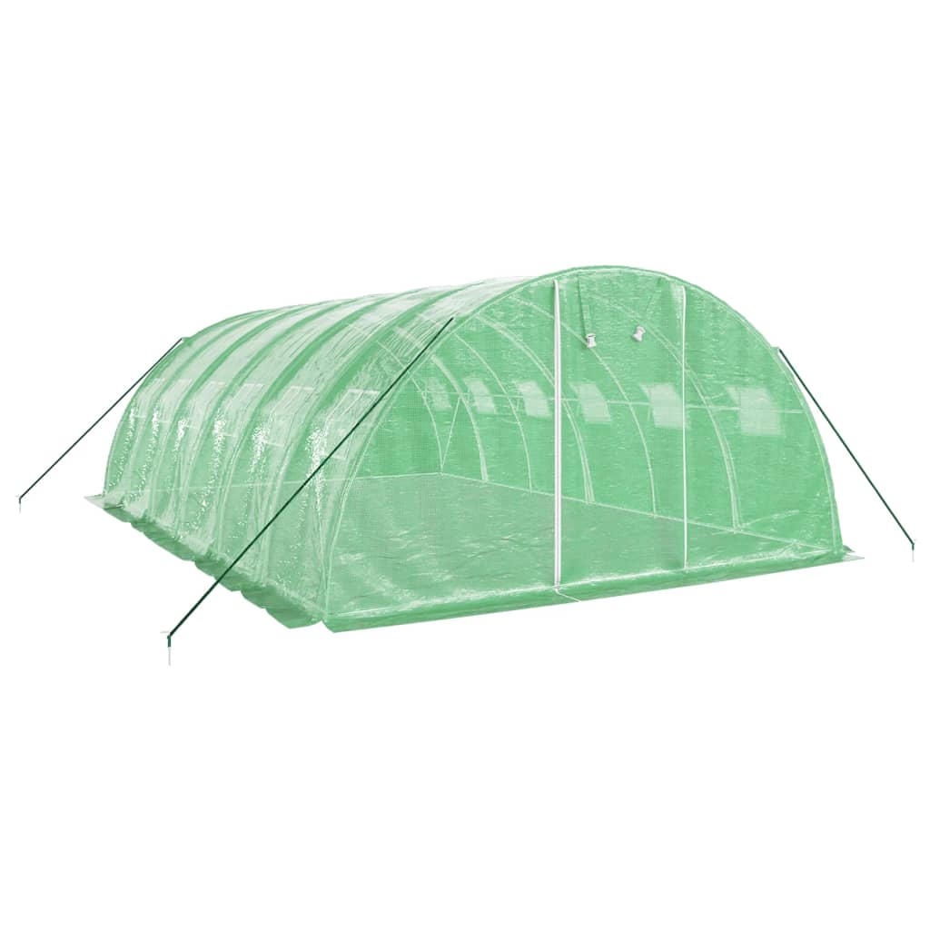 VidaXL Tuinkas met stalen frame 24 m² 6x4x2 m groen