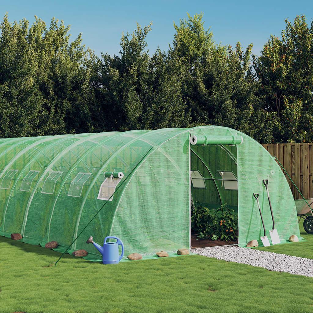 VidaXL Tuinkas met stalen frame 24 m² 6x4x2 m groen