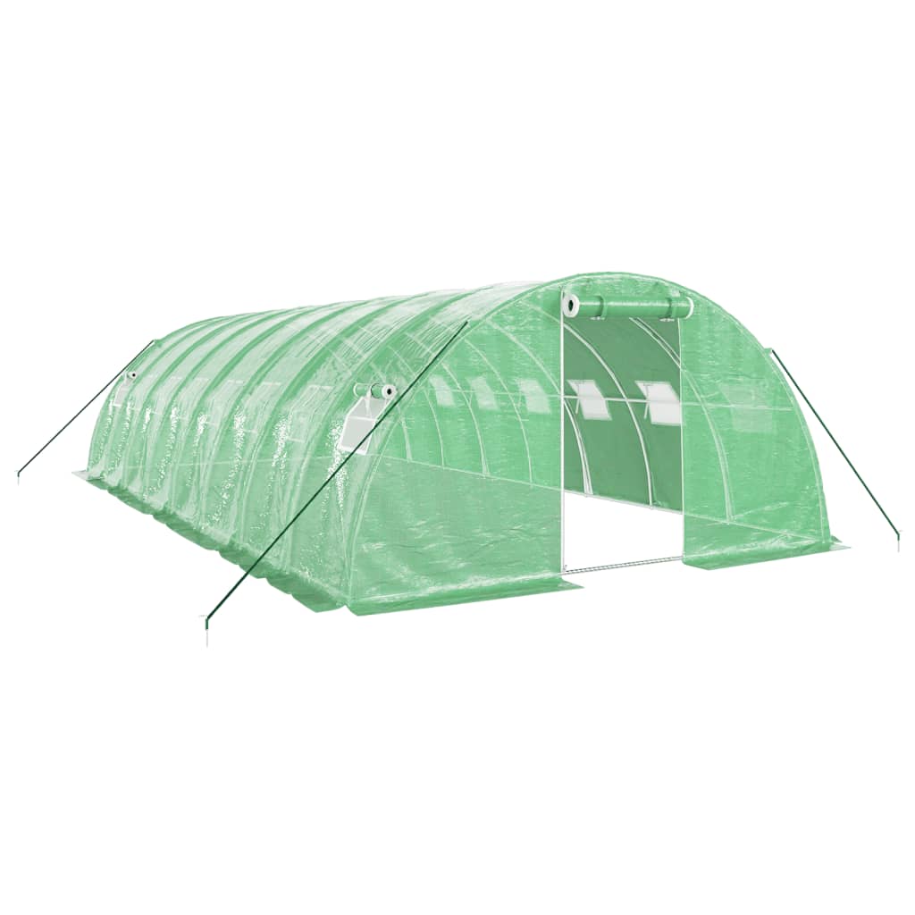 VidaXL Tuinkas met stalen frame 32 m² 8x4x2 m groen