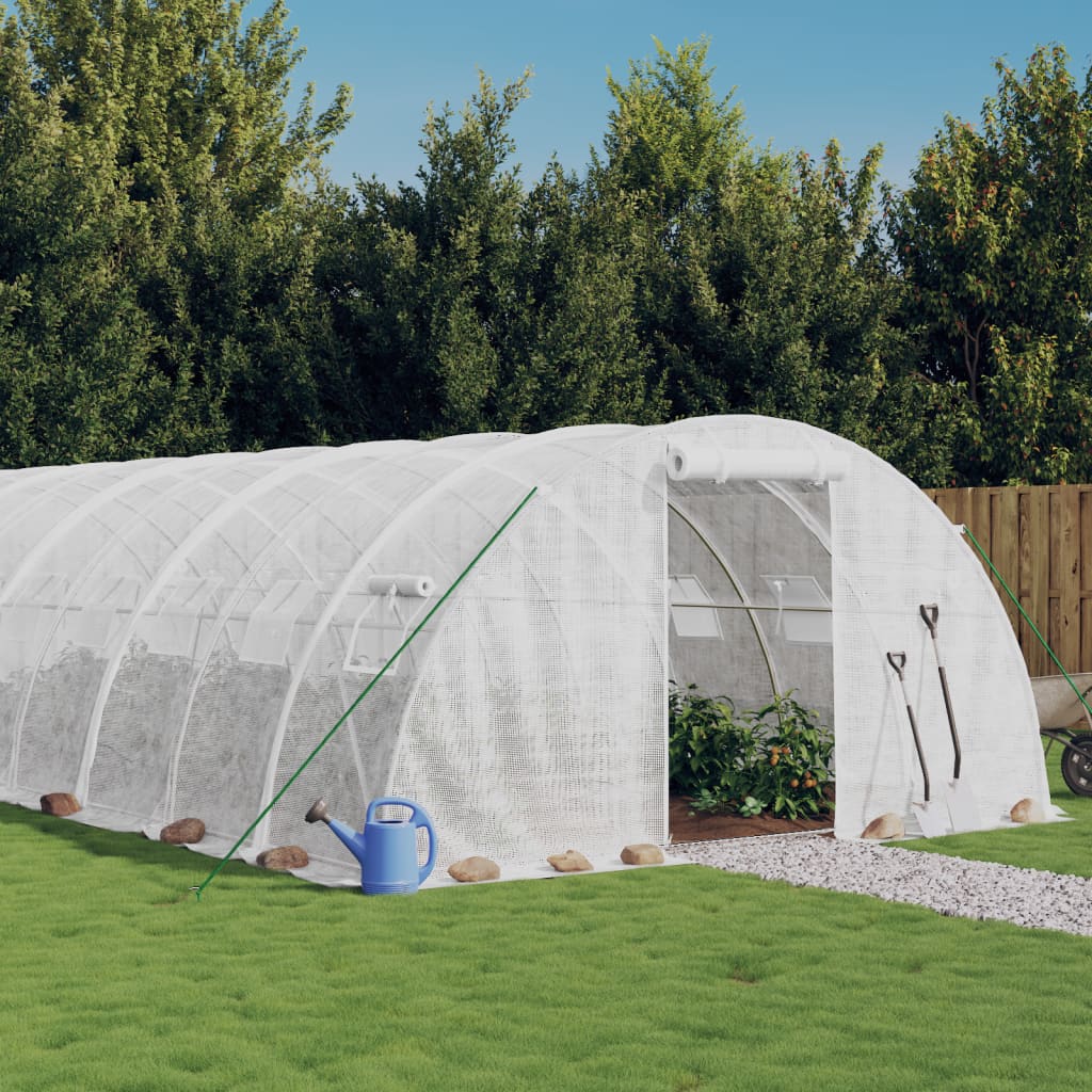 VidaXL Tuinkas met stalen frame 88 m² 22x4x2 m wit