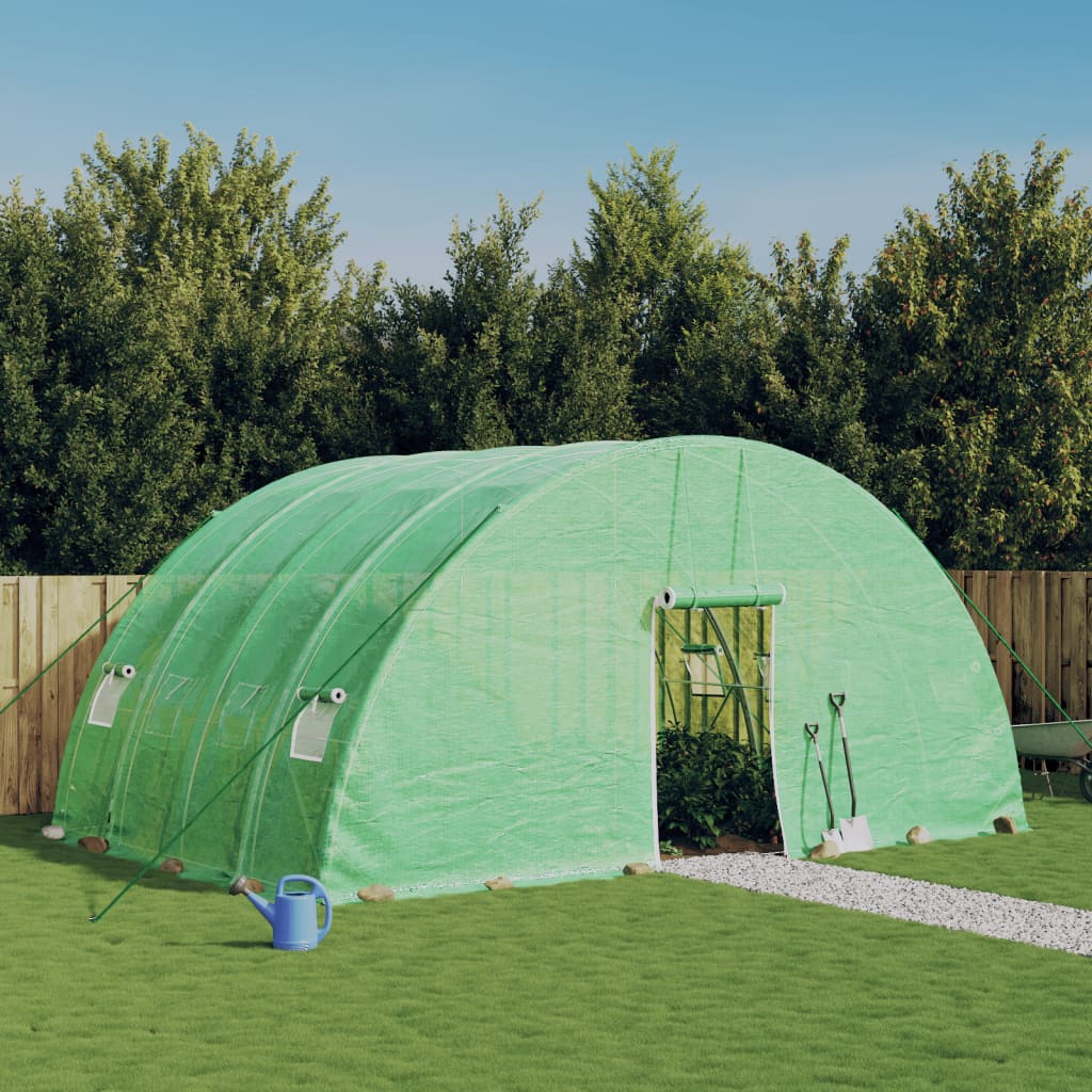 VidaXL Tuinkas met stalen frame 24 m² 6x4x2,85 m groen