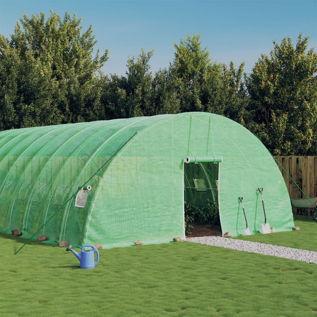 VidaXL Tuinkas met stalen frame 36 m² 6x6x2,85 m groen