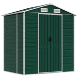 VidaXL Tuinschuur 191x130x198 cm gegalvaniseerd staal groen