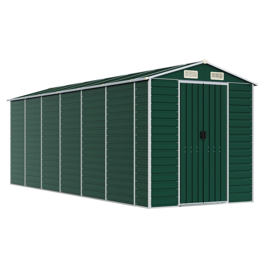 VidaXL Tuinschuur 191x555x198 cm gegalvaniseerd staal groen