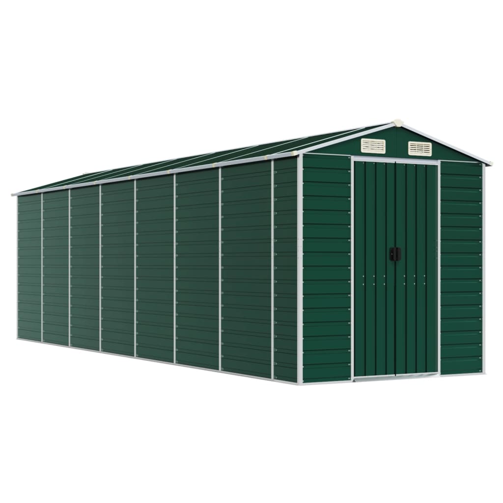 VidaXL Tuinschuur 191x640x198 cm gegalvaniseerd staal groen