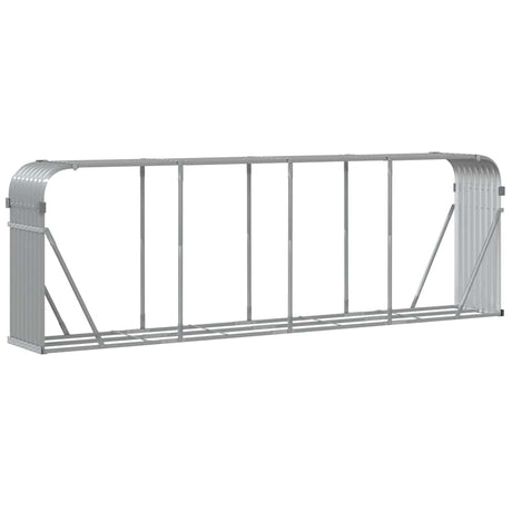 Vidaxl houthouder lichtgrijs 300x45x100 cm gegalvaniseerd staal