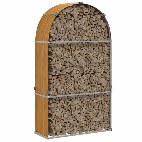Vidaxl haardhoutopslag 120x45x210 cm gegalvaniseerd staal houtlook