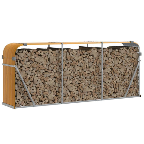 Vidaxl haardhoutopslag 234x45x100 cm gegalvaniseerd staal houtlook