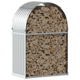 Vidaxl haardhoutopslag 80x45x120 cm gegalvaniseerd staal zilverkleurig