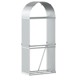 Vidaxl haardhoutopslag 80x45x190 cm gegalvaniseerd staal zilverkleurig