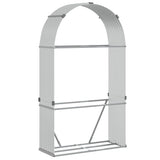 Vidaxl haardhoutopslag 120x45x210 cm gegalvaniseerd staal zilverkleur