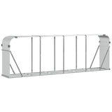Vidaxl haardhoutopslag 300x45x100 cm gegalvaniseerd staal zilverkleur