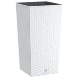 VidaXL Plantenbak met uitneembare bak rattan-look 11 26,5 L PP wit