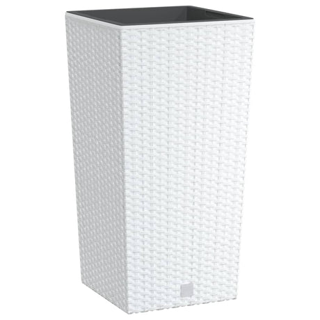 VidaXL Plantenbak met uitneembare bak rattan-look 11 26,5 L PP wit