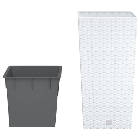 VidaXL Plantenbak met uitneembare bak rattan-look 11 26,5 L PP wit