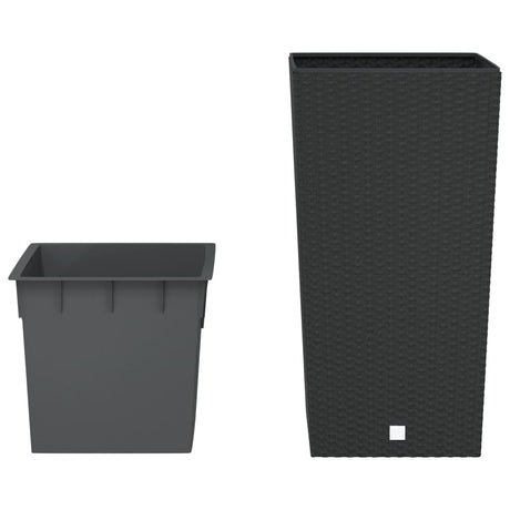 VidaXL Plantenbak met uitneembare bak rattan-look 21 49 L PP antraciet