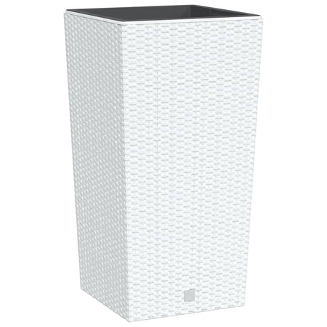 VidaXL Plantenbak met uitneembare bak rattan-look 21 49 L PP wit
