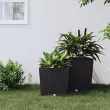 Vidaxl plantenbak met uitneembare bak rattan-look 21 32 l pp antraciet