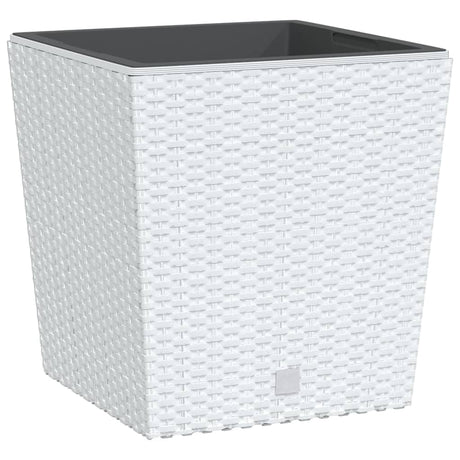 Vidaxl plantenbak met uitneembare bak rattan-look 21 32 l pp wit