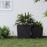 Vidaxl plantenbak met uitneembare bak rattan-look 37 64 l pp antraciet