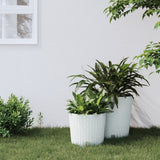 Vidaxl plantenbak met uitneembare bak rattan-look 15 15,3 l pp wit