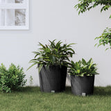 Vidaxl plantenbak uitneembare bak rattan-look 35 37,5 l pp antraciet