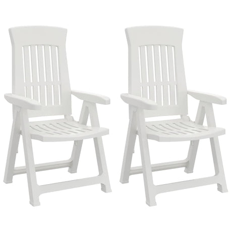 Vidaxl opklapbare ligstoelen, 2 stuks, wit pp