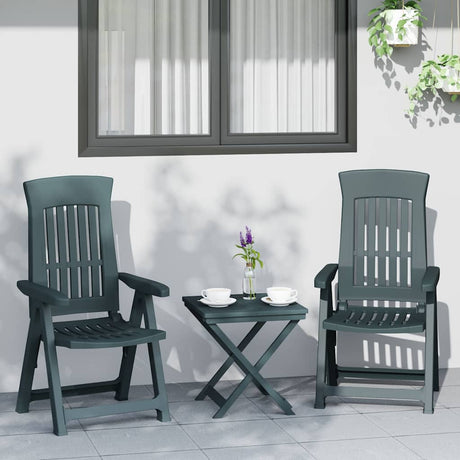 Vidaxl opklapbare ligstoelen, 2 stuks, groen pp