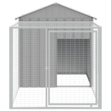 Vidaxl kippenhok met ren lichtgrijs 117x201x123 cm gegalvaniseerd staal