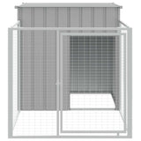 Vidaxl hondenhok met ren lichtgrijs 110x201x110 cm gegalvaniseerd staal