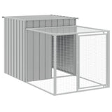 Vidaxl kippenhok met ren lichtgrijs 110x201x110 cm gegalvaniseerd staal