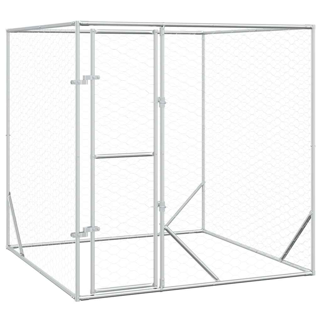 Vidaxl hondenkennel voor buiten 2x2x2 m gegalvaniseerd staal zilver