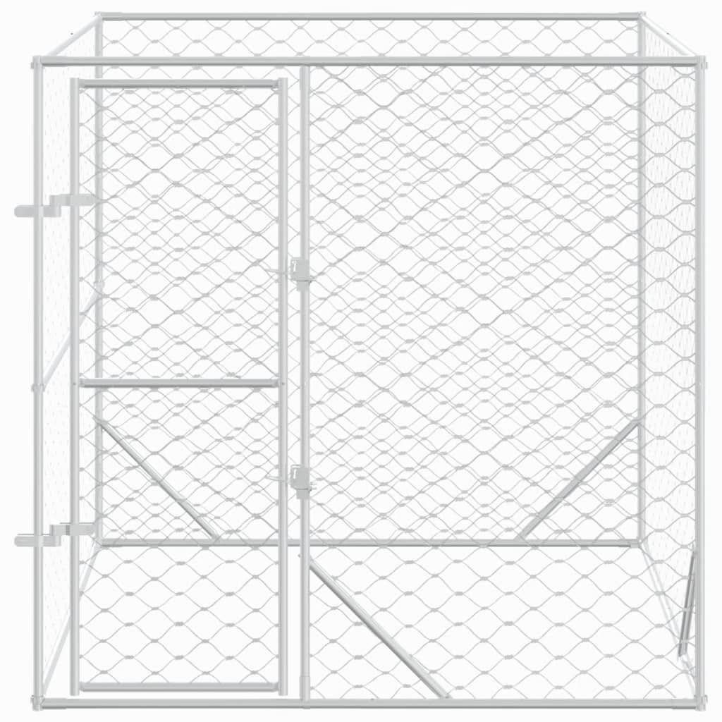 Vidaxl hondenkennel voor buiten 2x2x2 m gegalvaniseerd staal zilver