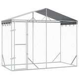 Vidaxl hondenkennel met dak 3x1,5x2,5 m gegalvaniseerd staal zilver