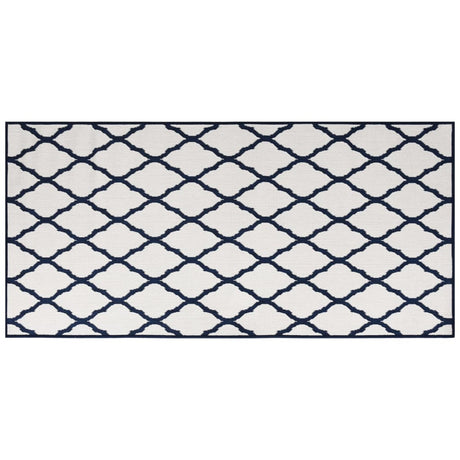 VidaXL Buitenkleed omkeerbaar 100x200 cm marineblauw en wit