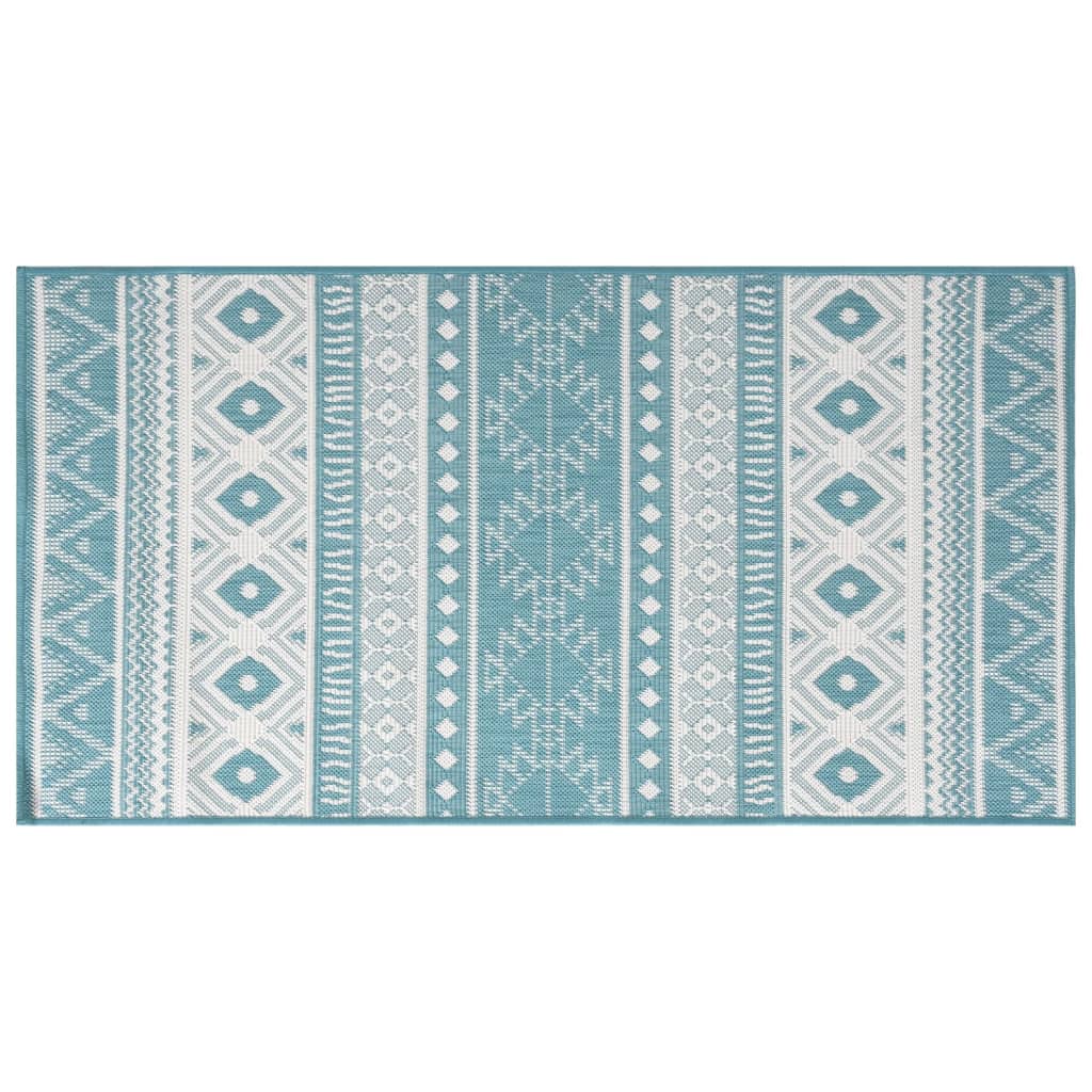 VidaXL Buitenkleed omkeerbaar 80x150 cm aqua en wit