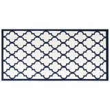 Vidaxl buitenkleed omkeerbaar 100x200 cm marineblauw en wit