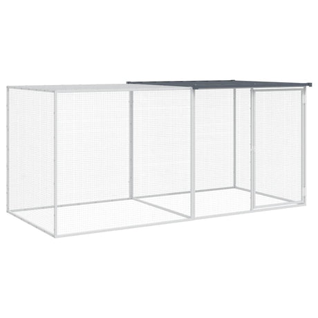 VidaXL Kippenhok met dak 203x98x90 cm gegalvaniseerd staal antraciet