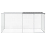 Vidaxl kippenhok met dak 203x98x90 cm gegalvaniseerd staal lichtgrijs