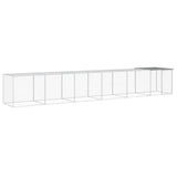 VidaXL Kippenhok met dak 603x98x90 cm gegalvaniseerd staal lichtgrijs