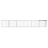 VidaXL Kippenhok met dak 603x98x90 cm gegalvaniseerd staal lichtgrijs