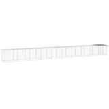 VidaXL Kippenhok met dak 1003x98x90 cm gegalvaniseerd staal lichtgrijs